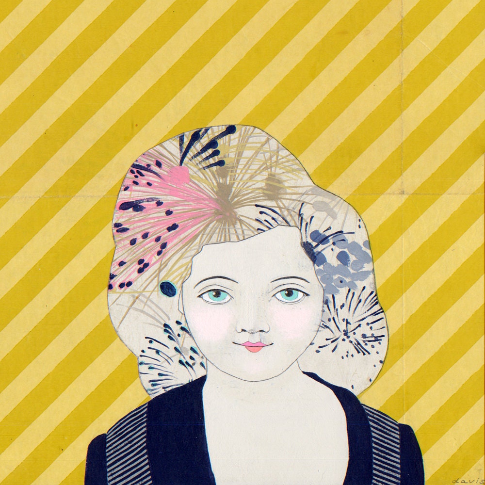 firecracker - original collage painting