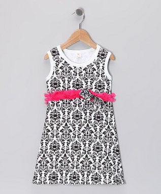Custom size Boutique knit dress Limited Sale wholesale Bows black white damask  6 7