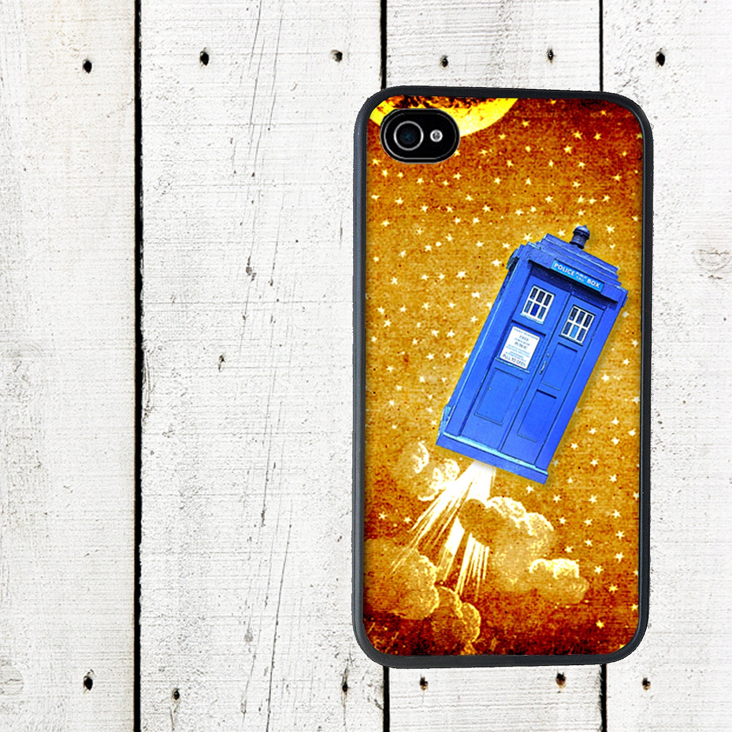 Flying Tardis iPhone  Case, Tardis Cell Phone Case - iPhone 5 Case - iPhone 4,4s