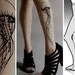 L/XL GREY sexy Jellyfish tattoo tights / stockings / full length / pantyhose / nylons