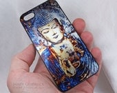 Metallic Buddha iPhone 5 case - Blue Buddha - Inner Guidance - SLIM style light reflecting case for iPhone 5