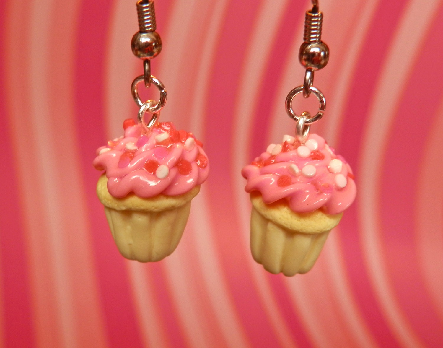 Cupcake Earrings - Sweetheart Pink
