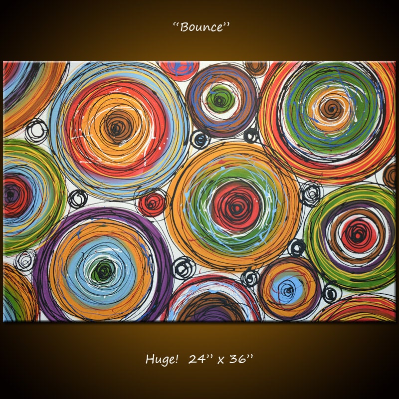 Amy Giacomelli Painting.. Abstract Original Large Modern Art ... 24 x 36 ... "Bounce"