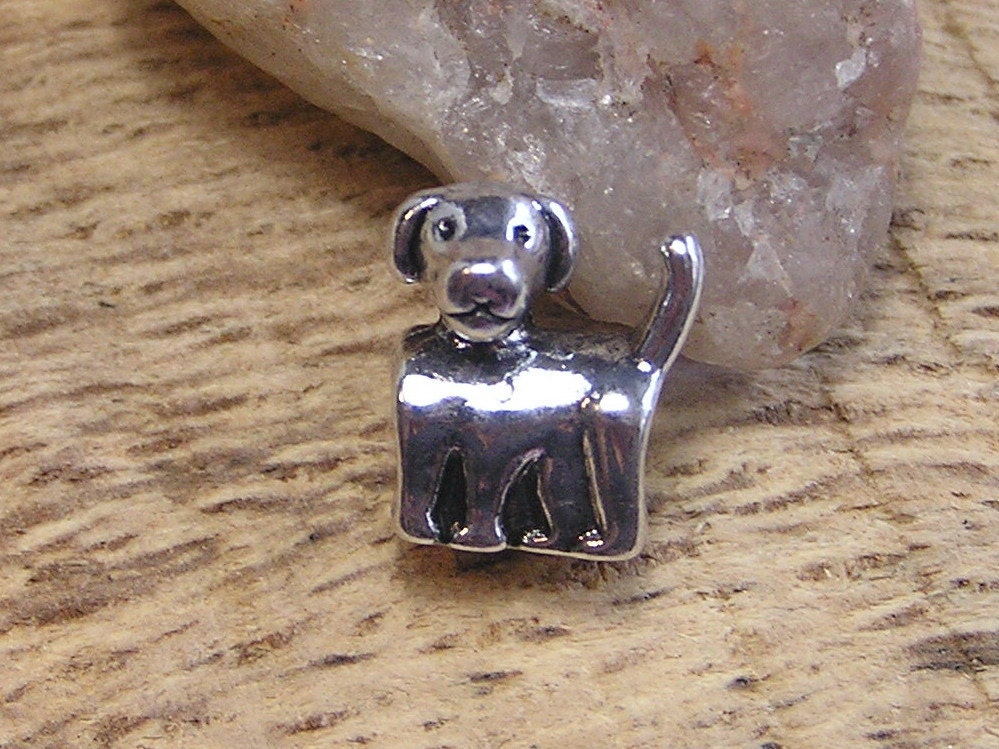 Dog European Silver Charm - Full bodied - 1 piece