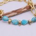 Turquoise Skull Choker - Chunky Gold Necklace - Summer Fashion - Gemstone Jewelry - Edgy Skull Jewelry