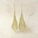 RESERVED FOR JENNIFER: Wire Crochet Earrings Gold and Dusty Blue Fairy Bells Medieval Renaissance Princess Jewelry