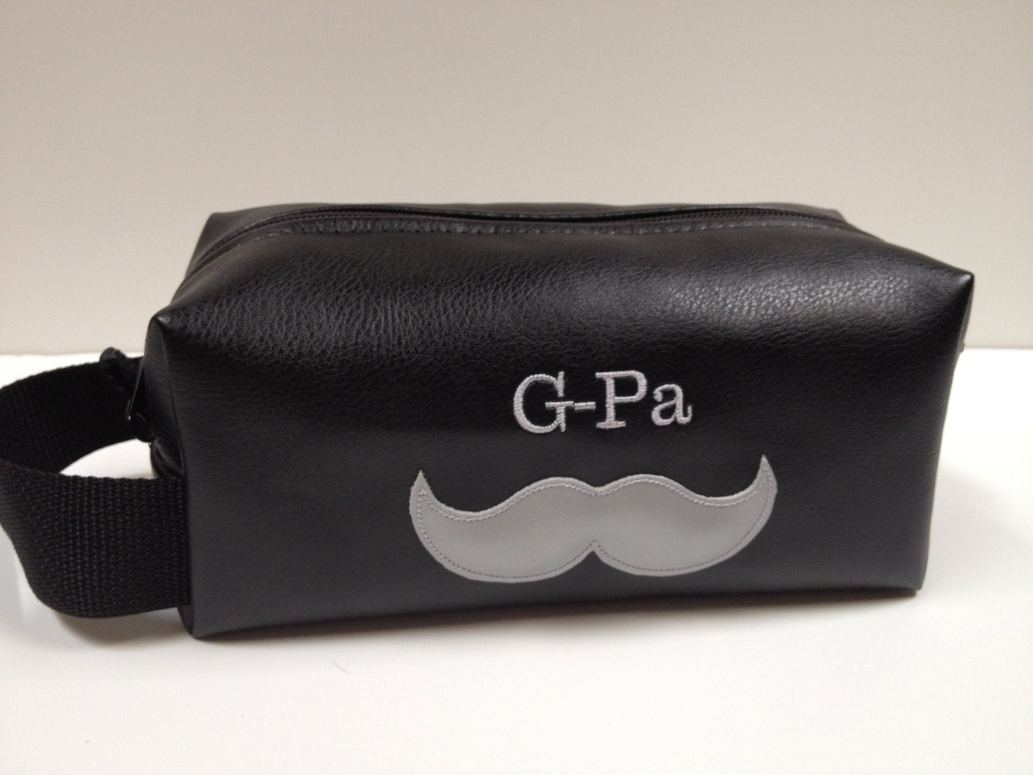 Personalized Gift for Man Husband Boyfriend Groomsman Gift Toiletry Bag Dopp Kit Shaving Kit Mustache HANDMADE gift for Man