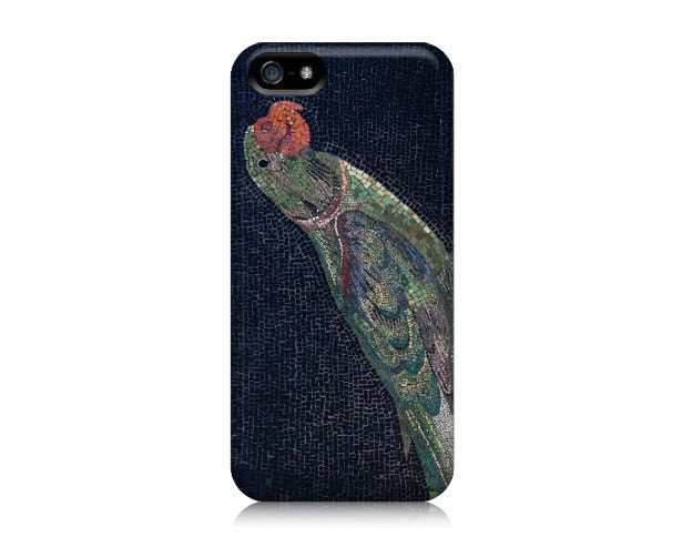 iPhone 5 Case - Parrot Mosaic Tile in Black Green Red, Bird Museum Photography - The Parrot