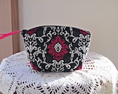 Clutch Cosmetic Bag  Purse Damask Made in USA