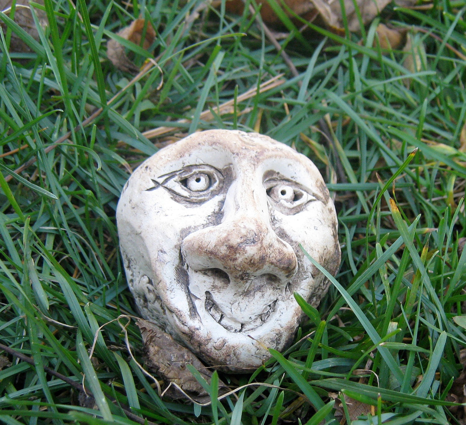 Garden Guardian Handmade Stoneware Face