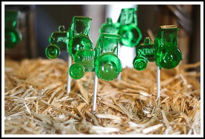 10 Tractors Tractor John Deer Suckers Lollipops Birthday Farm Party Favors