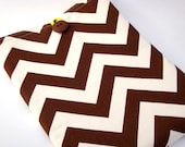 iPad Cover/iPad Sleeve-Brown and Ivory Chevron