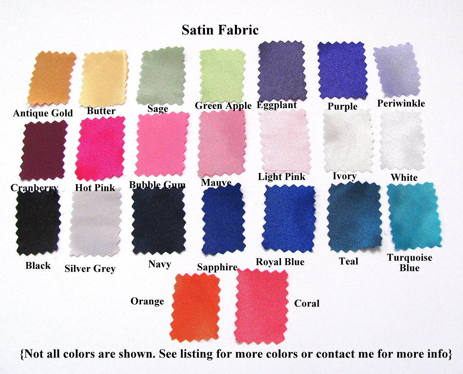 Satin Fabric Swatches