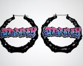 Graffiti Custom Door Knocker Earrings Old School 80's by beebles