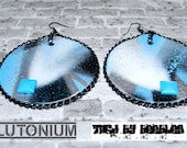 Graffiti Blue Stud Chain Earrings TAGd by beebles x Plutonium Paint  LMTD Ed