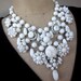 Vintage Necklace, Wedding Necklace, Milk Glass Necklace - Snow White