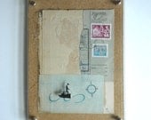collage art - mixed media original titled "postage"