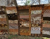 shades of autumn --  cotton quilt fits a double and queen bed --charles bovary flaubert inspired