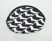 Small Quilted Purse - Dachshunds in black and white