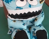 Pajama Eating Pillow Monster, PJ Eater, Blue Bat Man batman