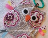 Crinkle Crackle Taggie Sensory owl Baby Toy