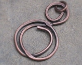 Antiqued Copper Intertwined Pendant, Hand Forged Metalwork Jewelry