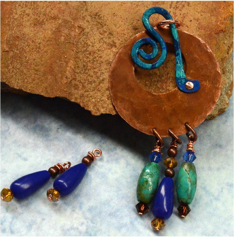 Copper Jewelry Components with Lapis Lazuli and Turquoise