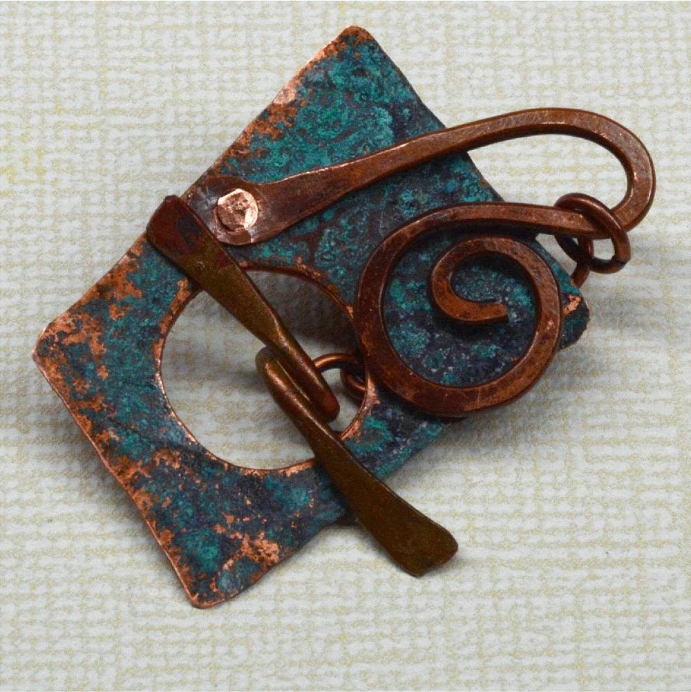 Hammered Rustic Copper Toggle Clasp