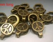 Antiqued Brass PEACE SIGN Clasps you get 10 Clasps jewelry bracelet pendant necklace