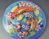 Koi Cabochon - Handmade Colored Porcelain