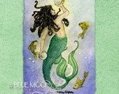 Treasures - mermaid signed print - Mary Layton