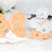 Crochet Butterfly Appliques, Set of 4, Cotton Crochet Butterflies in Peach & White