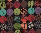 Zen Chic, Juggling Summer, Modern Circles Black Fabric - By the Yard
