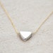 Flag - silver triangle necklace on gold fill chain - modern geometric jewelry - edor