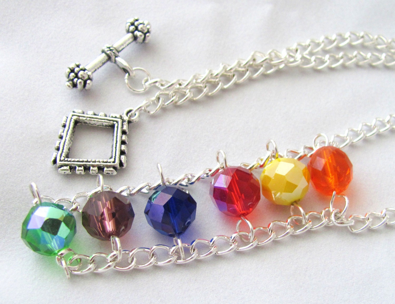 Primary Colors Rainbow Ladder Necklace