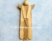 Unfinished Wood Angel Ornament With Heart Christmas Tree Decoration DIY Ready-to-Paint Ornie