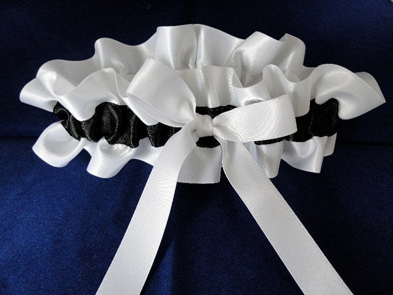Basic Black and White Satin Garter