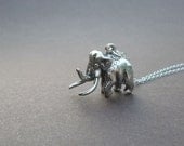 sterling silver woolly mammoth necklace gift for her