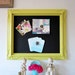 Chalkboard, Magnetic Chalkboard, Memo Board, Ornate Vintage Frame, Lemon Grass YELLOW 23 x 27