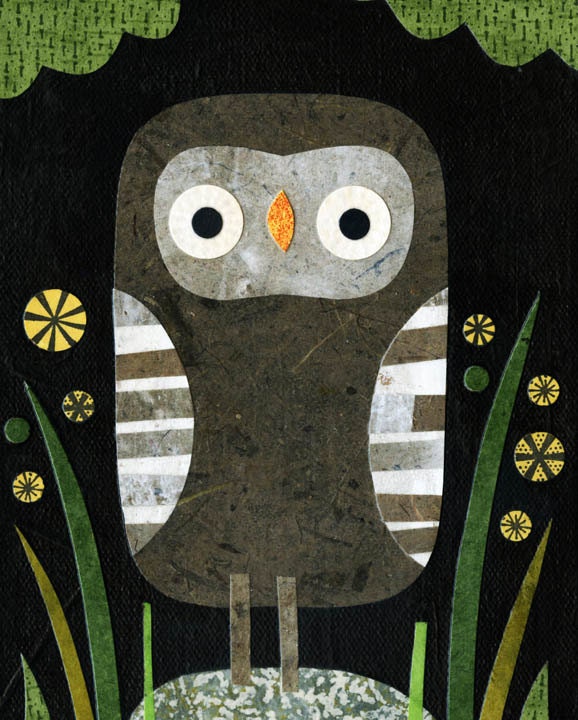 Grey Owl On a Stump