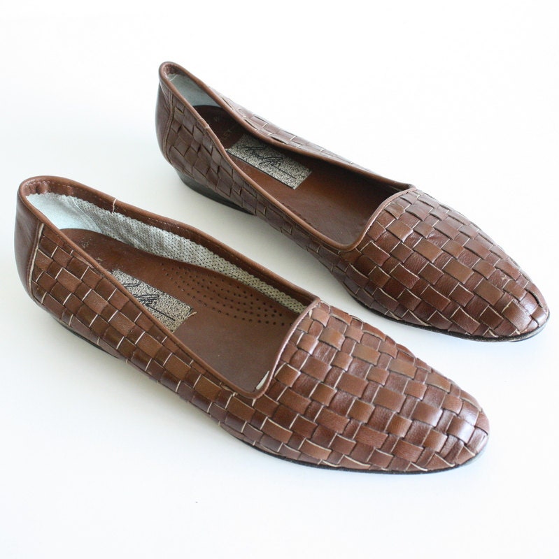 Size 10.5 Brown Woven Leather Shoes