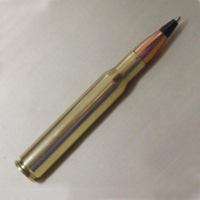Bullet Pen 30-06 Brass Mini Non-Retractable Writing Instrument