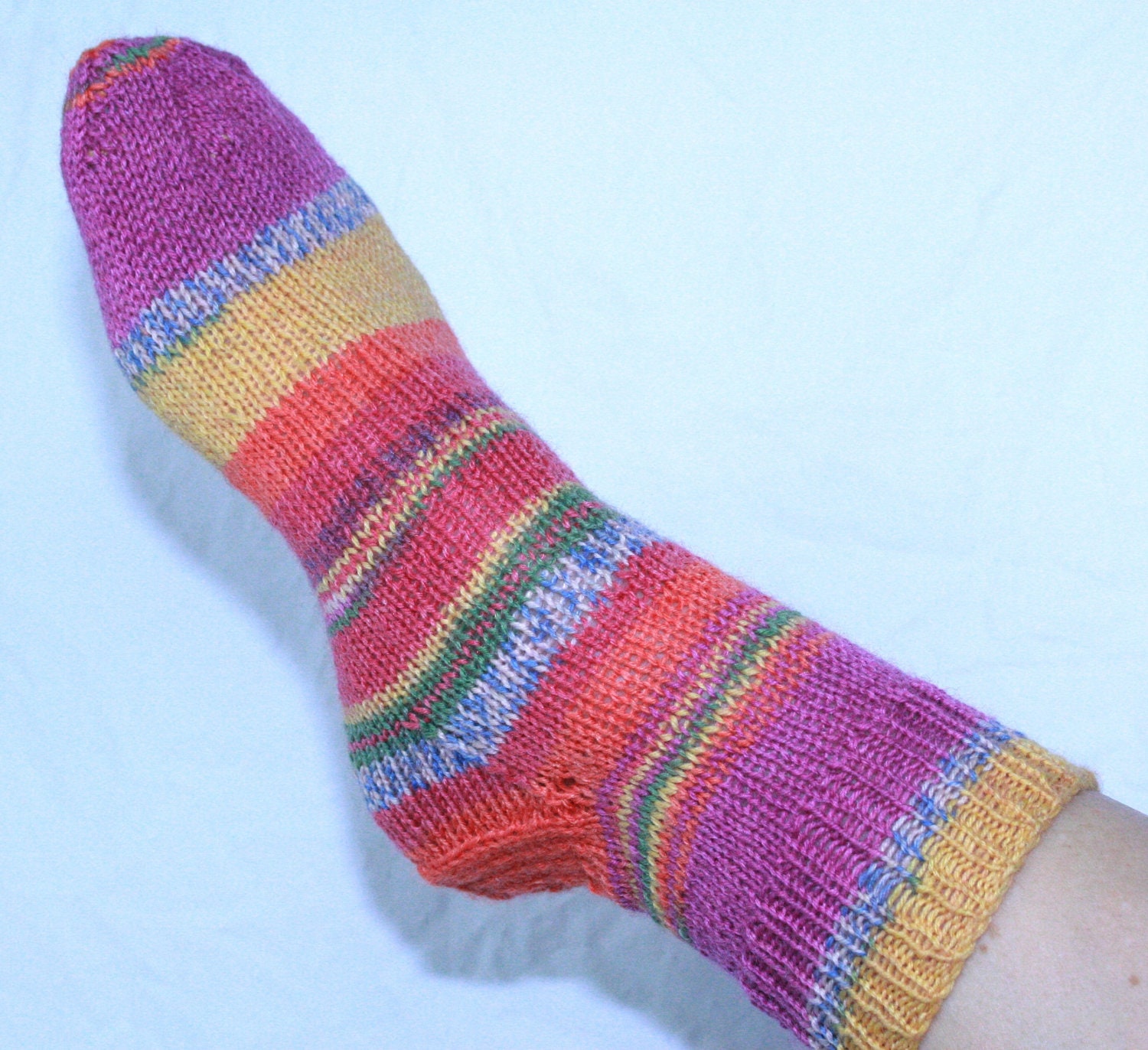 Sorbet Sunrise Hand-knit W 7-9 Ankle Socks