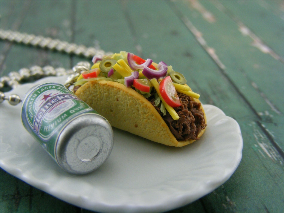 Taco and Beer Necklace