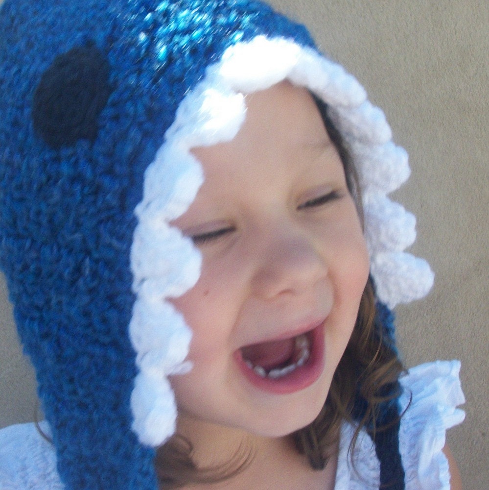 Shark Hood in Deep End Blue - Animal Hood, Shark Costume, Monster Hat, Ocean Creature