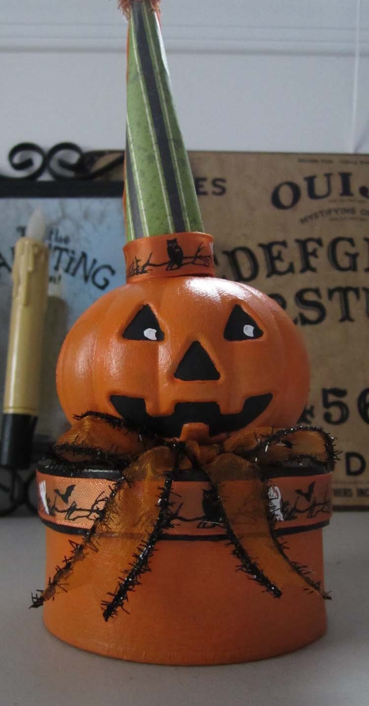 upCyCled aLtErEd ArT Mr. PeArT the PuMPkIn ClOwN TriCk or TrEaT BoX HaLLowEEn OOAK
