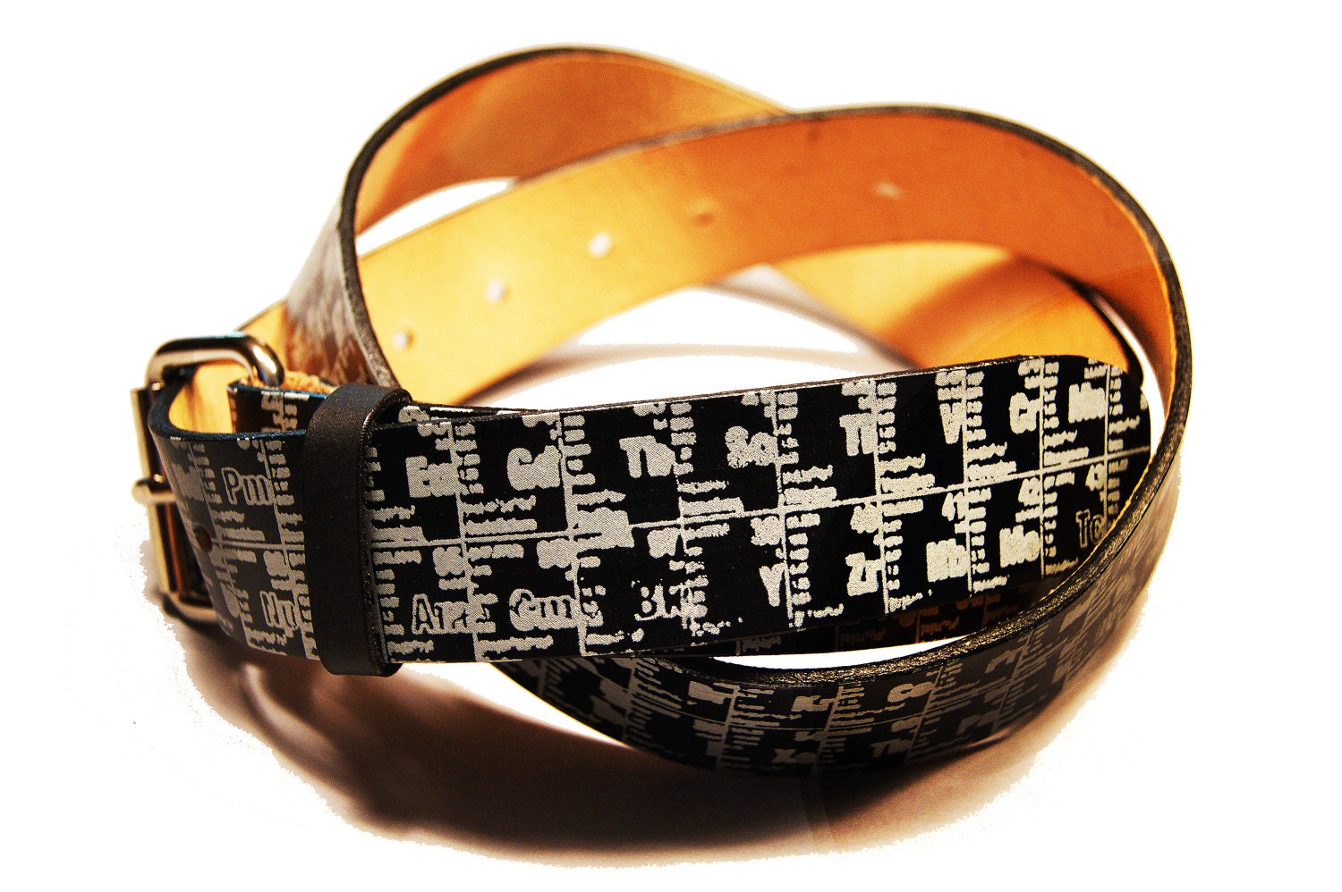 Periodic Table Belt - Periodic Table of Elements Printed Leather Belt