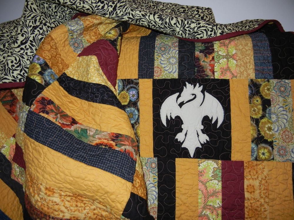 Game of Thrones quilt Medieval quilt Dragon castle decor PRICE DROPPED