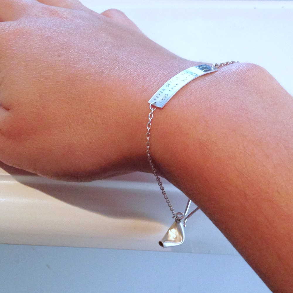 be mischievous and you will not be lonesome - sterling silver fortune cookie bracelet