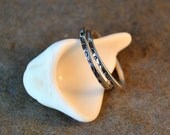 skinny ring set of 2 - sterling silver and vertical letters
